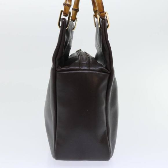 GUCCI Bamboo Hand Bag Leather Brown 000.0166.0580 Auth yk8566 - Picture 3 of 16